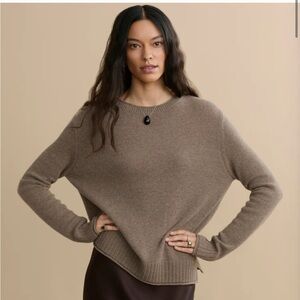Jenni Kayne Taupe Crew Neck Sweater